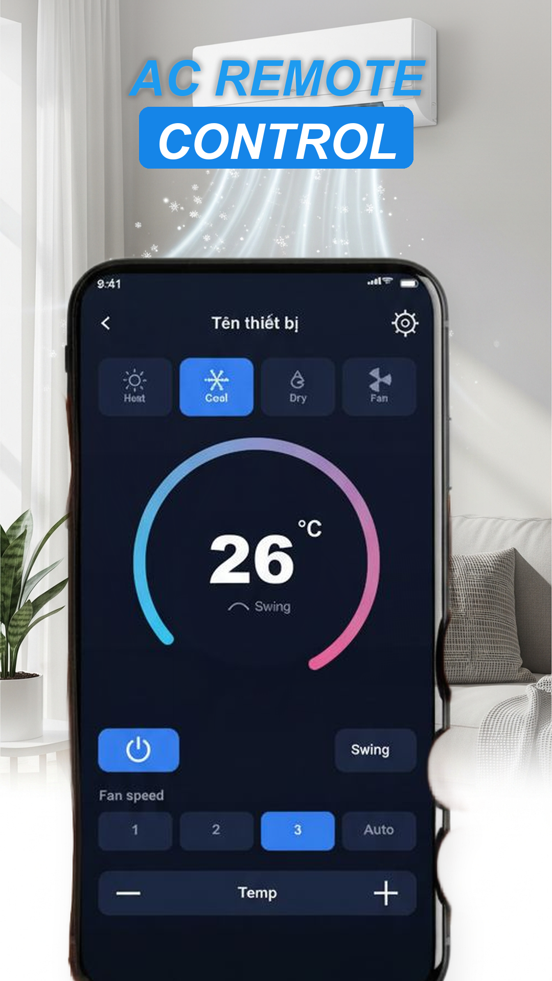 AC Remote control screen